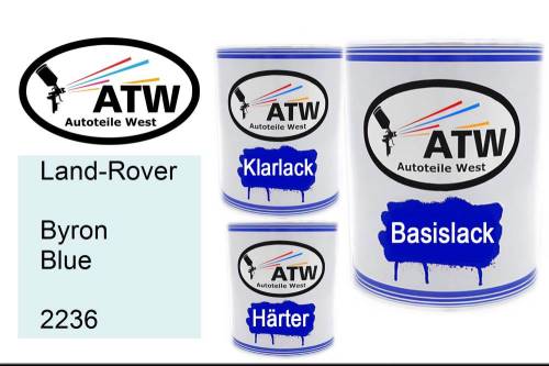 Land-Rover, Byron Blue, 2236: 1L Lackdose + 1L Klarlack + 500ml Härter - Set, von ATW Autoteile West.